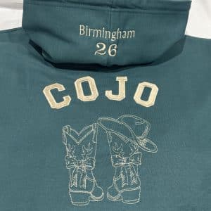 COJO with boots Custom Embroidered Concert Hoodie.
