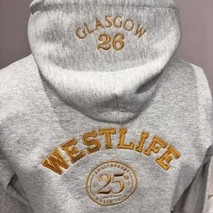 Westlife Customised Embroidered Concert Hoodie.