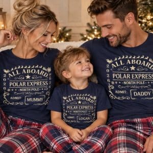 Polar Express family matching christmas pyjama set